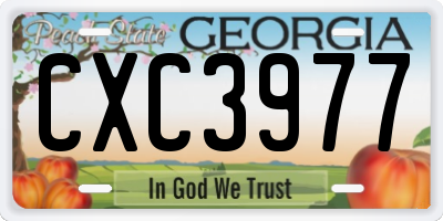 GA license plate CXC3977