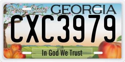 GA license plate CXC3979