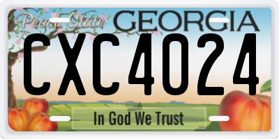 GA license plate CXC4024