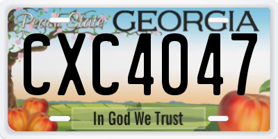 GA license plate CXC4047