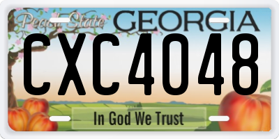 GA license plate CXC4048