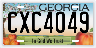 GA license plate CXC4049
