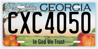 GA license plate CXC4050