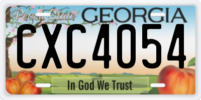 GA license plate CXC4054