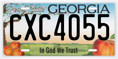 GA license plate CXC4055