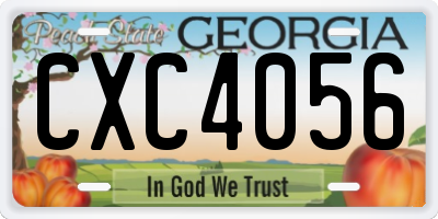 GA license plate CXC4056