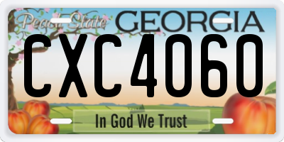 GA license plate CXC4060