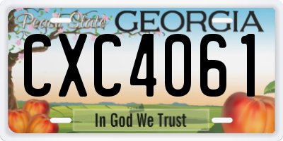 GA license plate CXC4061