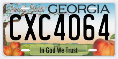 GA license plate CXC4064