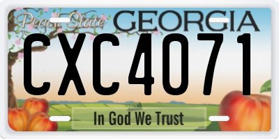 GA license plate CXC4071