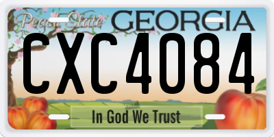 GA license plate CXC4084