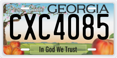 GA license plate CXC4085