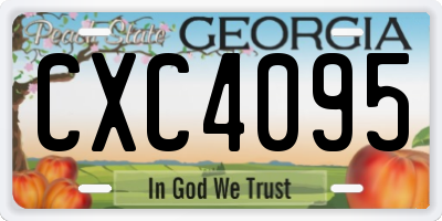 GA license plate CXC4095