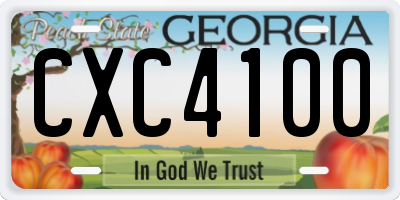 GA license plate CXC4100