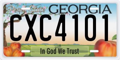 GA license plate CXC4101