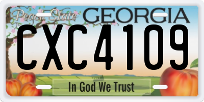 GA license plate CXC4109