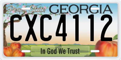 GA license plate CXC4112