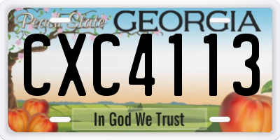 GA license plate CXC4113