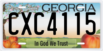 GA license plate CXC4115