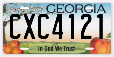 GA license plate CXC4121