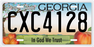 GA license plate CXC4128