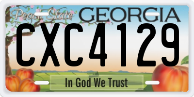 GA license plate CXC4129