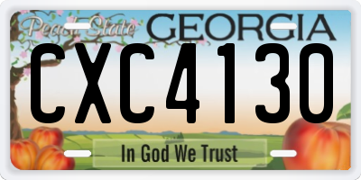 GA license plate CXC4130