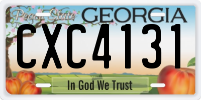 GA license plate CXC4131