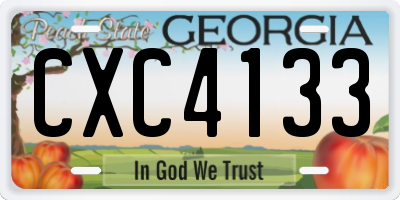 GA license plate CXC4133