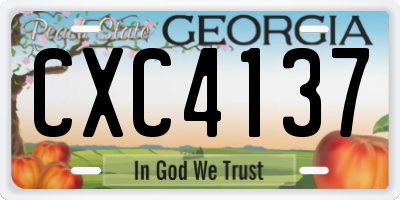 GA license plate CXC4137