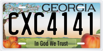 GA license plate CXC4141