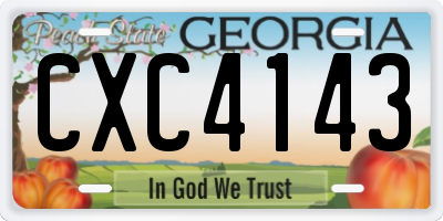 GA license plate CXC4143