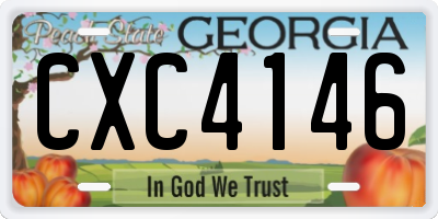 GA license plate CXC4146