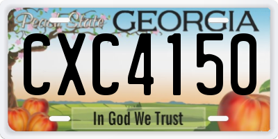 GA license plate CXC4150
