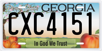 GA license plate CXC4151