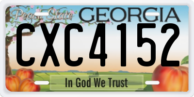GA license plate CXC4152