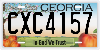 GA license plate CXC4157