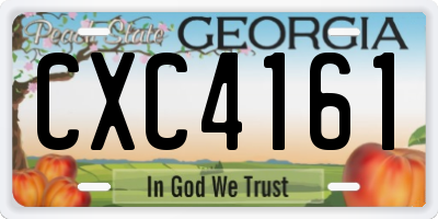 GA license plate CXC4161