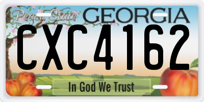 GA license plate CXC4162