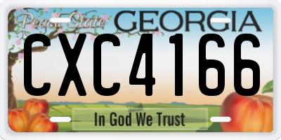 GA license plate CXC4166
