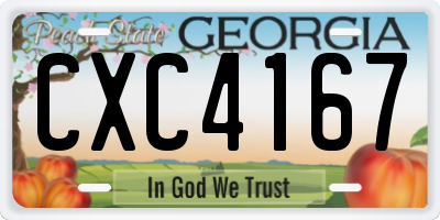 GA license plate CXC4167