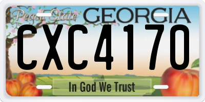 GA license plate CXC4170