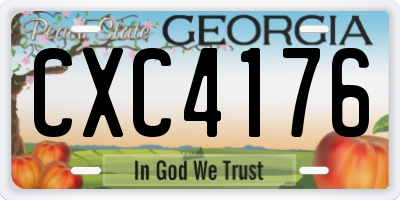 GA license plate CXC4176