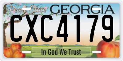 GA license plate CXC4179