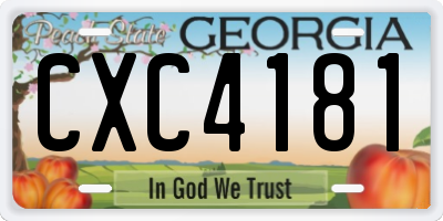 GA license plate CXC4181