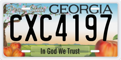 GA license plate CXC4197