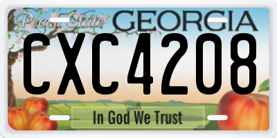 GA license plate CXC4208