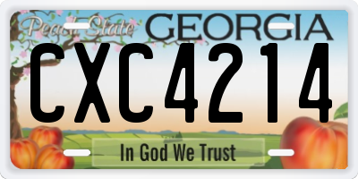 GA license plate CXC4214