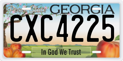 GA license plate CXC4225