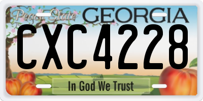 GA license plate CXC4228